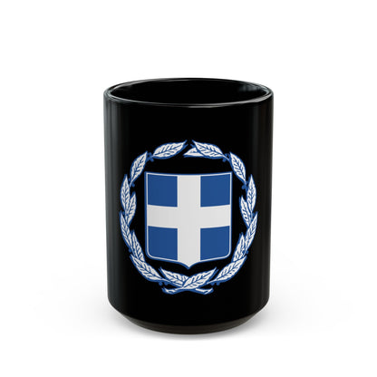 Coat of arms of Greece - Black Coffee Mug-15oz-The Sticker Space