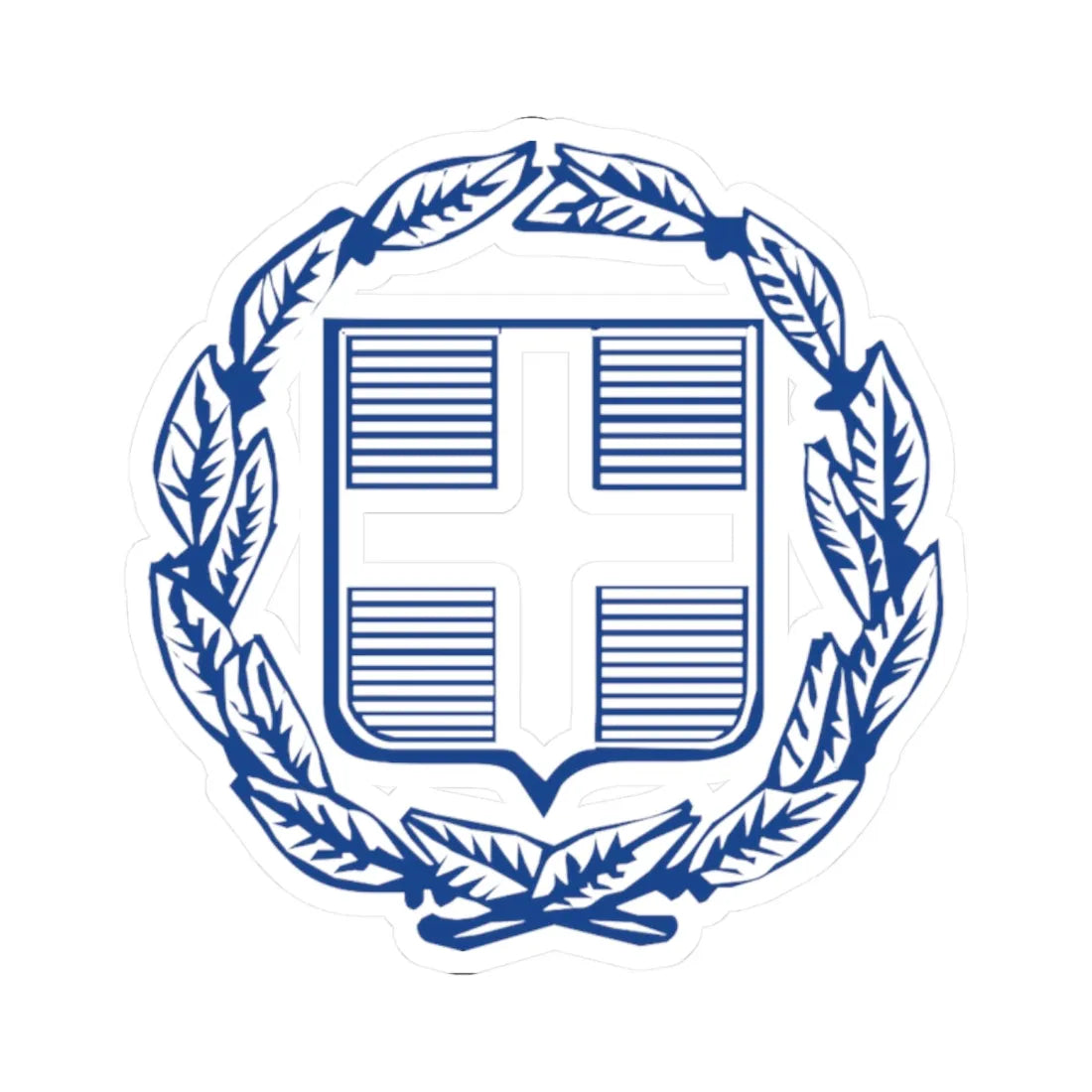 Coat of Arms of Greece colorful (Greece) (Coat of Arms) STICKER Vinyl Kiss-Cut Decal 2 Inch White - The Sticker Space