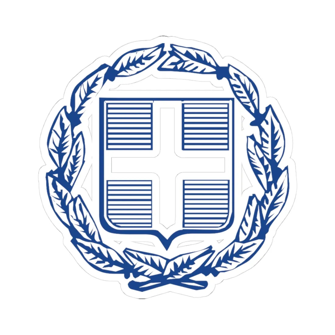Coat of Arms of Greece colorful (Greece) (Coat of Arms) STICKER Vinyl Kiss-Cut Decal 3 Inch White - The Sticker Space