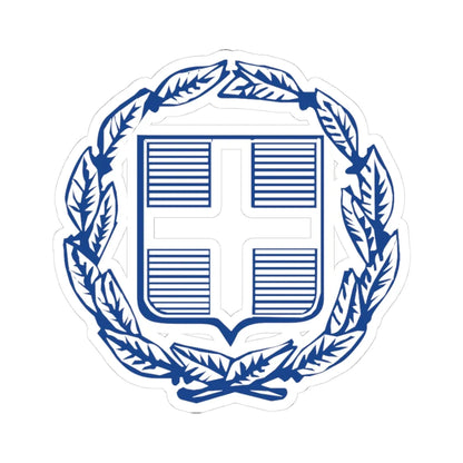 Coat of Arms of Greece colorful (Greece) (Coat of Arms) STICKER Vinyl Kiss-Cut Decal 3 Inch White - The Sticker Space