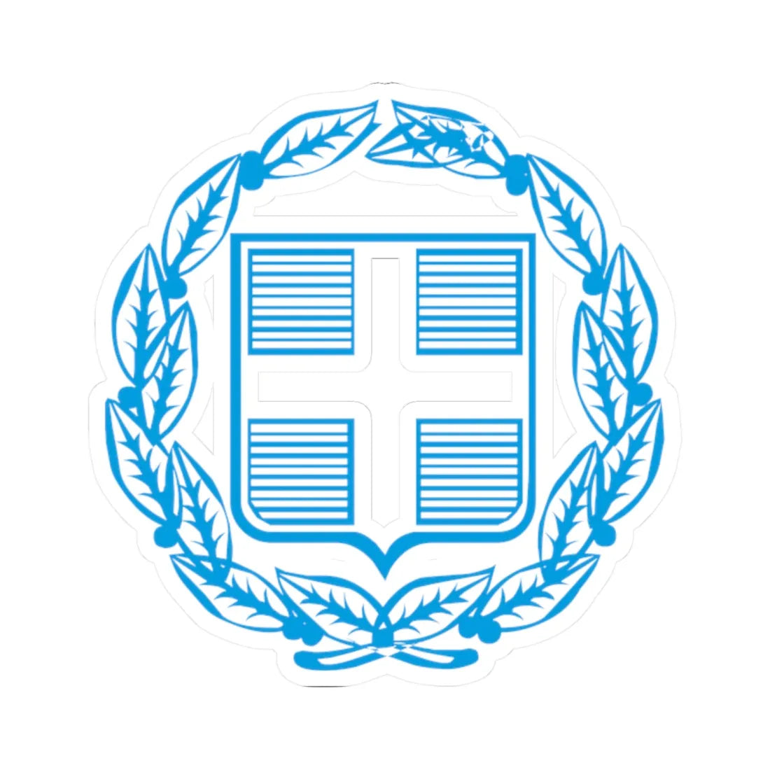 Coat of Arms of Greece colorful - old (Greece) (Coat of Arms) STICKER Vinyl Kiss-Cut Decal 2 Inch White - The Sticker Space