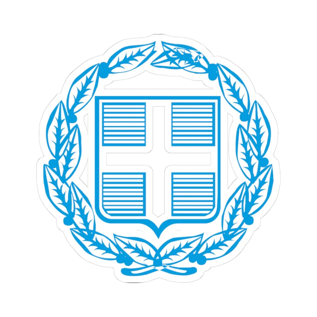 Coat of Arms of Greece colorful - old (Greece) (Coat of Arms) STICKER Vinyl Kiss-Cut Decal 3 Inch White - The Sticker Space