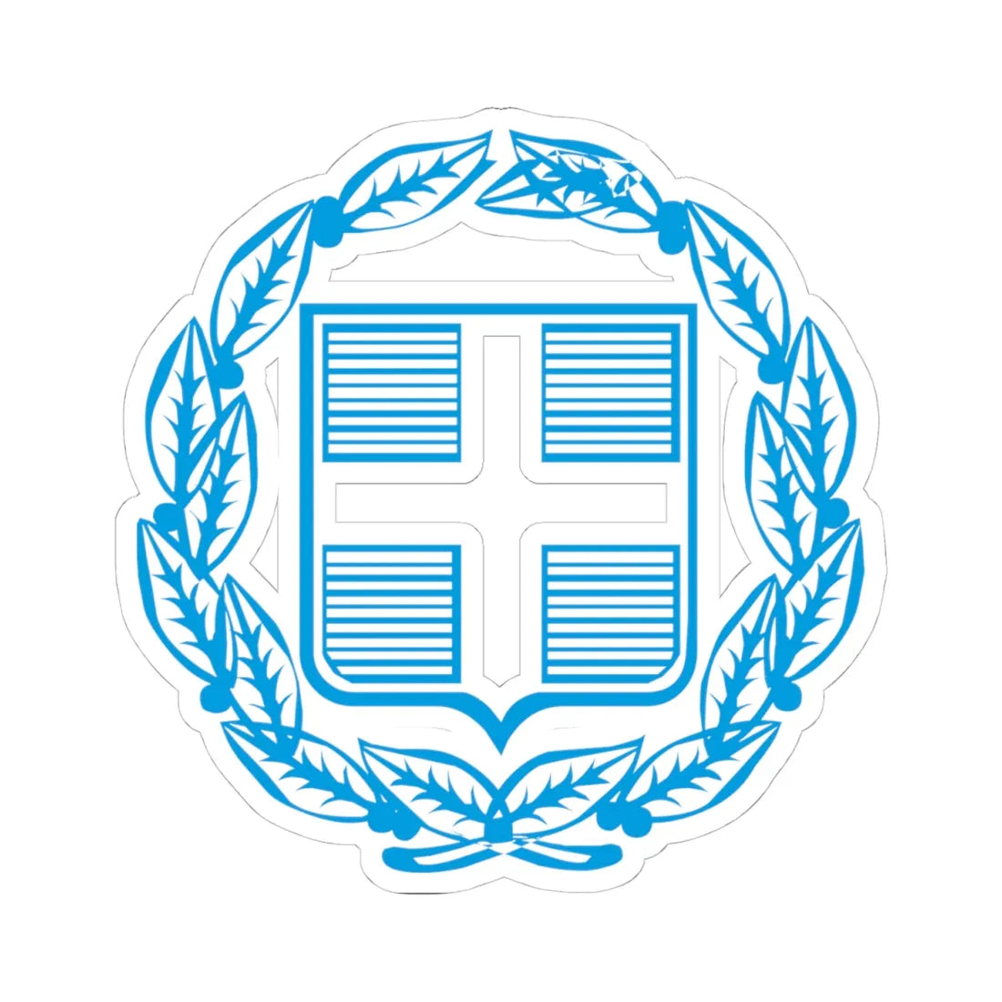 Coat of Arms of Greece colorful - old (Greece) (Coat of Arms) STICKER Vinyl Kiss-Cut Decal 4 Inch White - The Sticker Space
