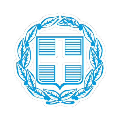 Coat of Arms of Greece colorful - old (Greece) (Coat of Arms) STICKER Vinyl Kiss-Cut Decal 4 Inch White - The Sticker Space