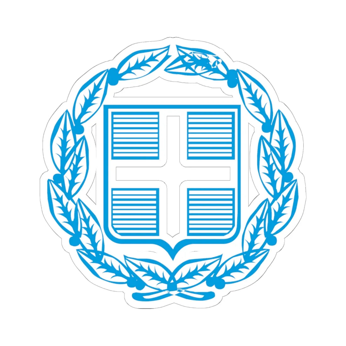 Coat of Arms of Greece colorful - old (Greece) (Coat of Arms) STICKER Vinyl Kiss-Cut Decal 6 Inch White - The Sticker Space