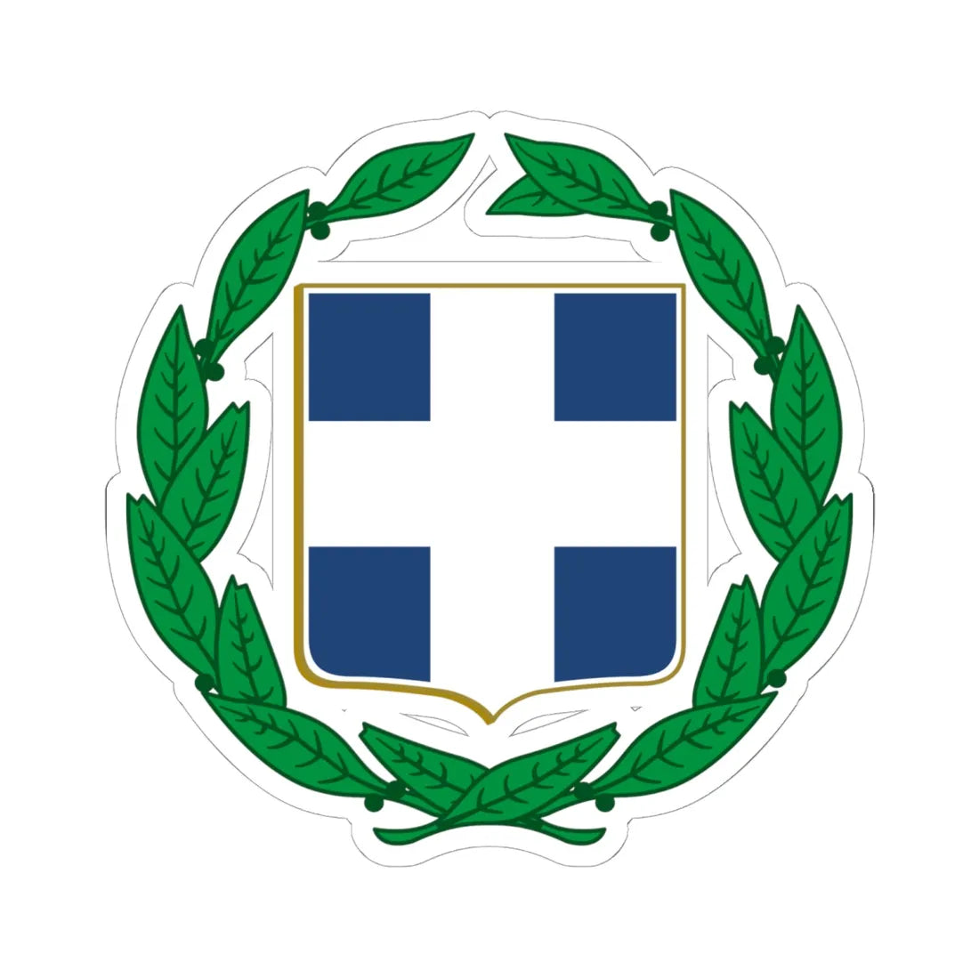 Coat of arms of Greece colour (Greece) (Coat of Arms) STICKER Vinyl Kiss-Cut Decal 6 Inch White - The Sticker Space