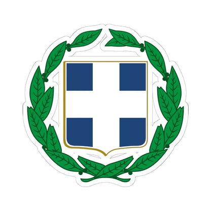 Coat of arms of Greece colour (Greece) (Coat of Arms) STICKER Vinyl Kiss-Cut Decal 6 Inch White - The Sticker Space