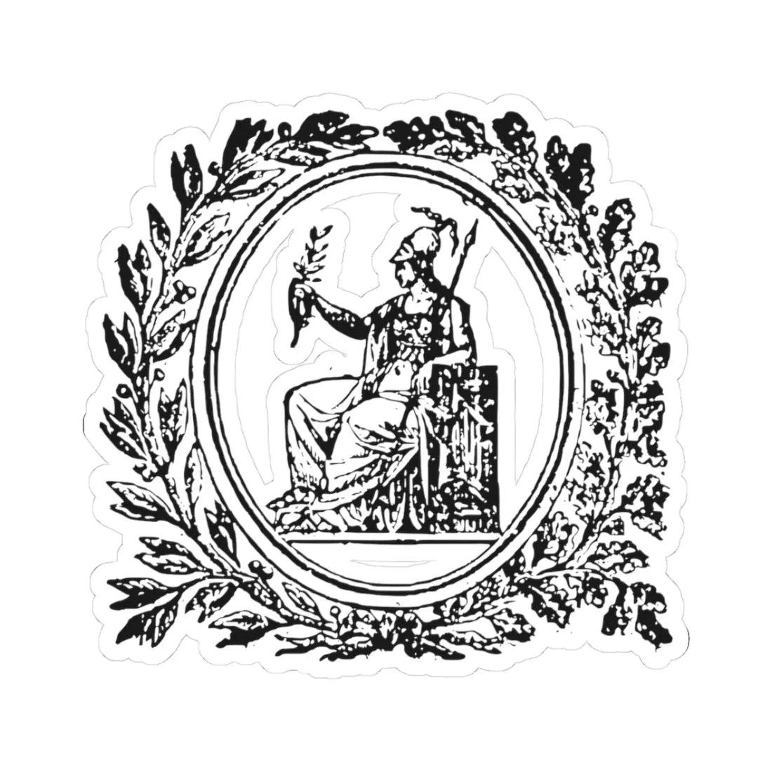 Coat of Arms of Greece Government Gazette 1829 (Greece) (Coat of Arms) STICKER Vinyl Kiss-Cut Decal 3 Inch White - The Sticker Space