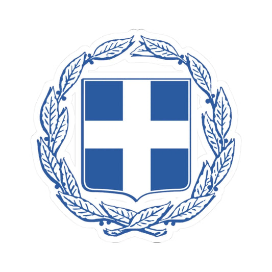 Coat of arms of Greece (Greece) (Coat of Arms) STICKER Vinyl Kiss-Cut Decal 2 Inch White - The Sticker Space
