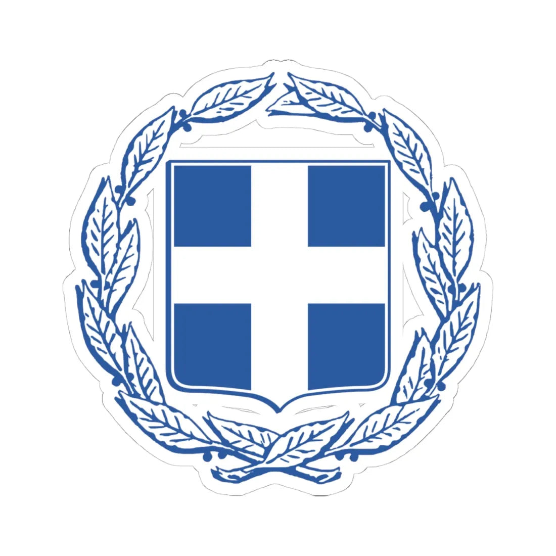 Coat of arms of Greece (Greece) (Coat of Arms) STICKER Vinyl Kiss-Cut Decal 4 Inch White - The Sticker Space