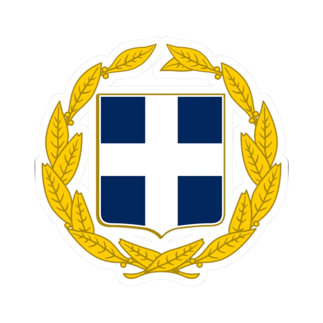 Coat of arms of Greece military (Greece) (Coat of Arms) STICKER Vinyl Kiss-Cut Decal 2 Inch White - The Sticker Space