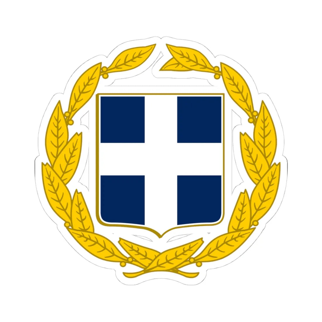 Coat of arms of Greece military (Greece) (Coat of Arms) STICKER Vinyl Kiss-Cut Decal 4 Inch White - The Sticker Space