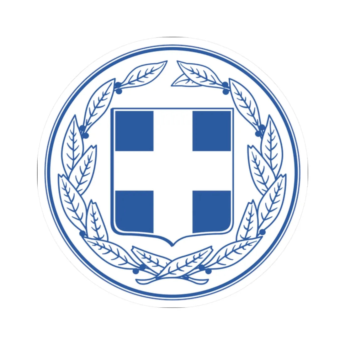 Coat of Arms of Greece Ministries (Greece) (Coat of Arms) STICKER Vinyl Kiss-Cut Decal 2 Inch White - The Sticker Space