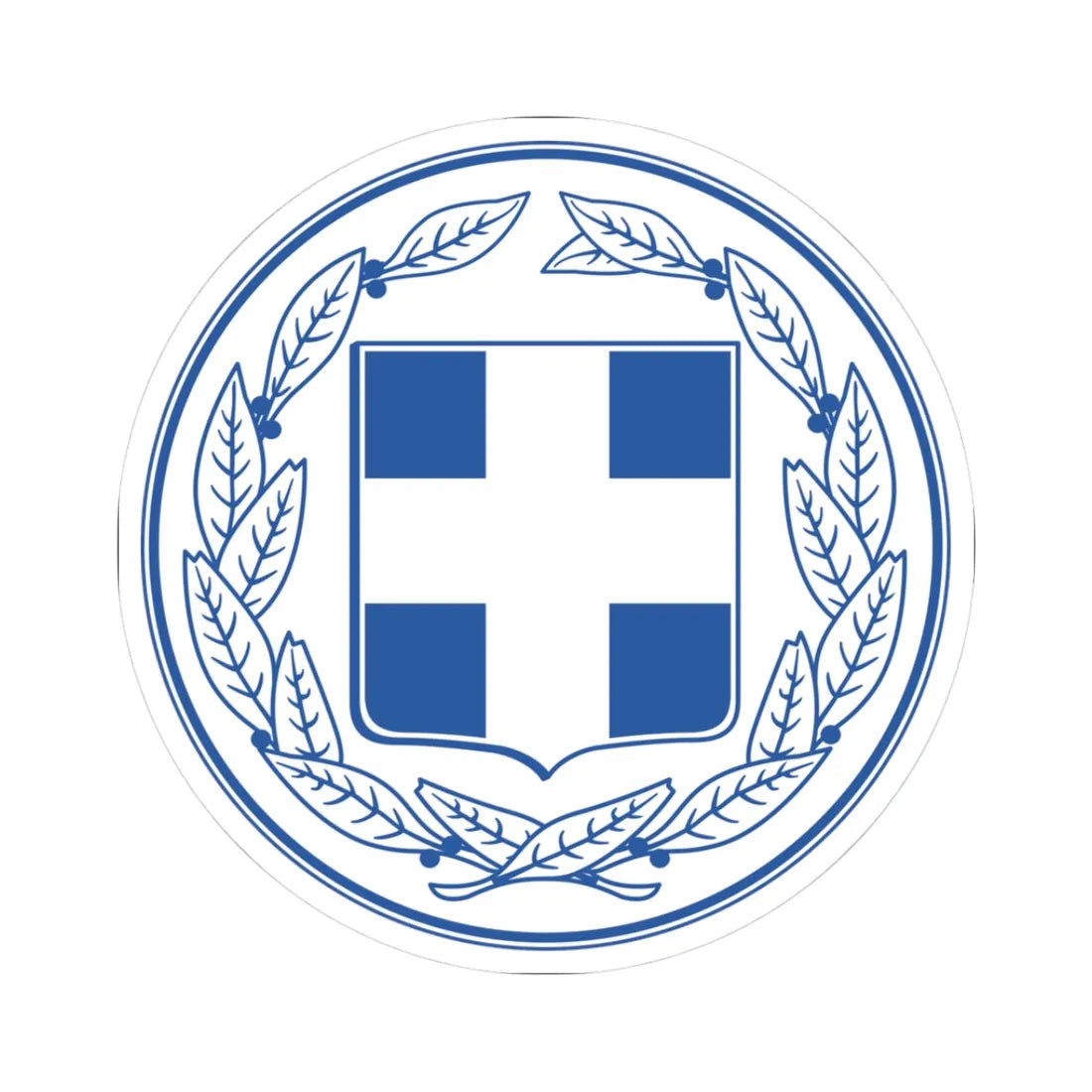 Coat of Arms of Greece Ministries (Greece) (Coat of Arms) STICKER Vinyl Kiss-Cut Decal 3 Inch White - The Sticker Space