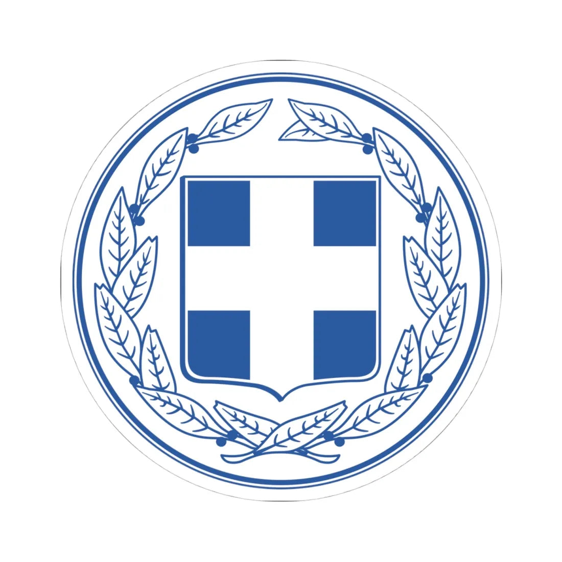 Coat of Arms of Greece Ministries (Greece) (Coat of Arms) STICKER Vinyl Kiss-Cut Decal 4 Inch White - The Sticker Space