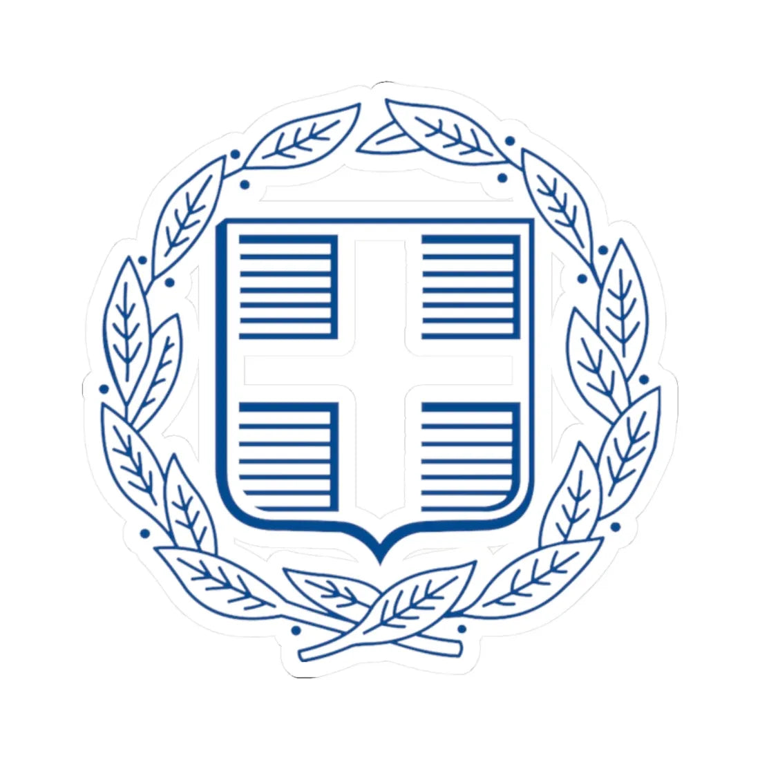 Coat of Arms of Greece Monochromatic (Greece) (Coat of Arms) STICKER Vinyl Kiss-Cut Decal 2 Inch White - The Sticker Space