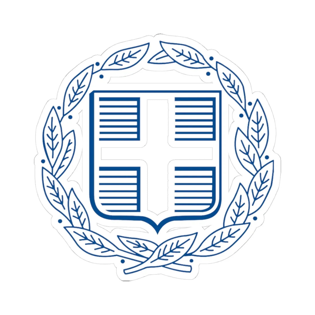 Coat of Arms of Greece Monochromatic (Greece) (Coat of Arms) STICKER Vinyl Kiss-Cut Decal 3 Inch White - The Sticker Space