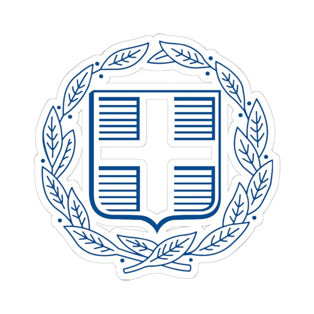 Coat of Arms of Greece Monochromatic (Greece) (Coat of Arms) STICKER Vinyl Kiss-Cut Decal 6 Inch White - The Sticker Space