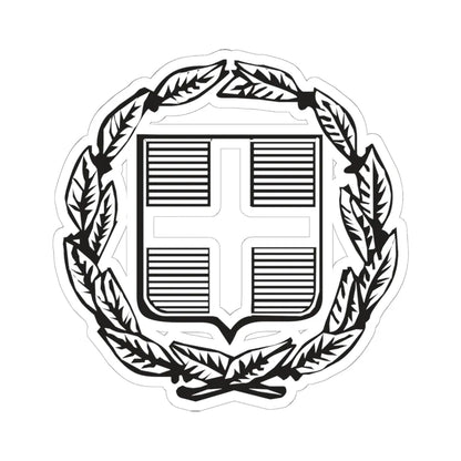 Coat of Arms of Greece Monochromatic - other version (Greece) (Coat of Arms) STICKER Vinyl Kiss-Cut Decal 6 Inch White - The Sticker Space