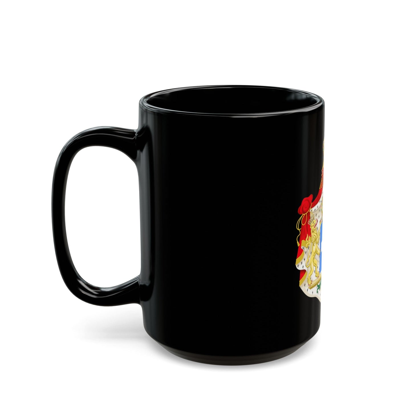 Coat of arms of Greece (Wittelsbach) - Black Coffee Mug-The Sticker Space