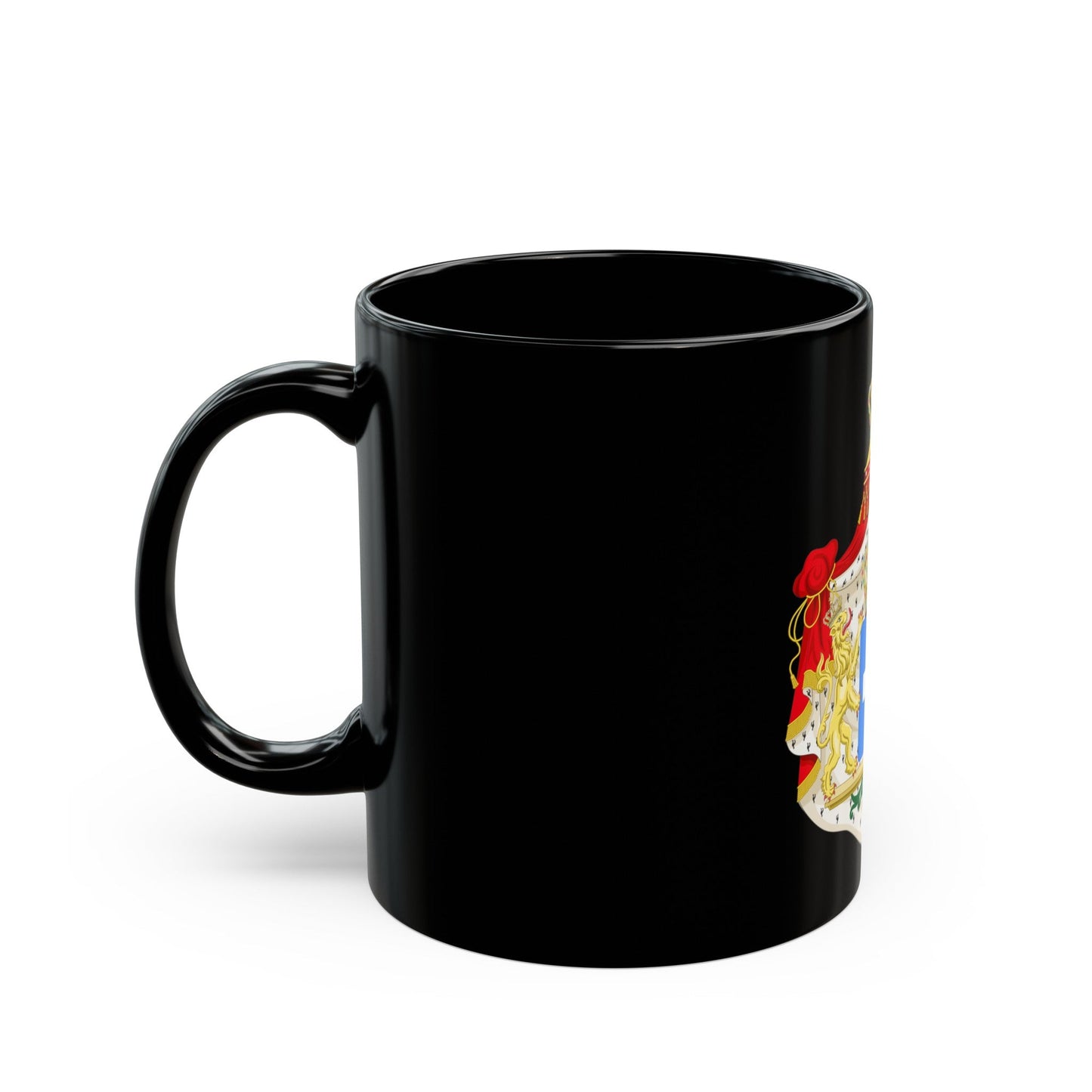 Coat of arms of Greece (Wittelsbach) - Black Coffee Mug-The Sticker Space