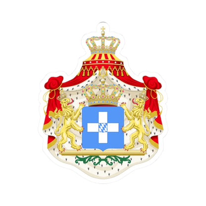 Coat of arms of Greece Wittelsbach (Greece) (Coat of Arms) STICKER Vinyl Kiss-Cut Decal 2 Inch White - The Sticker Space