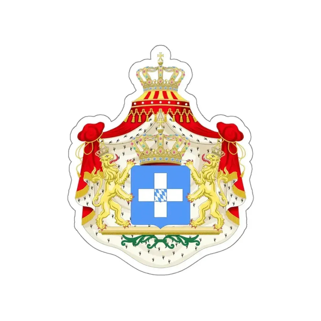 Coat of arms of Greece (Wittelsbach) STICKER Vinyl Die-Cut Decal - The Sticker Space