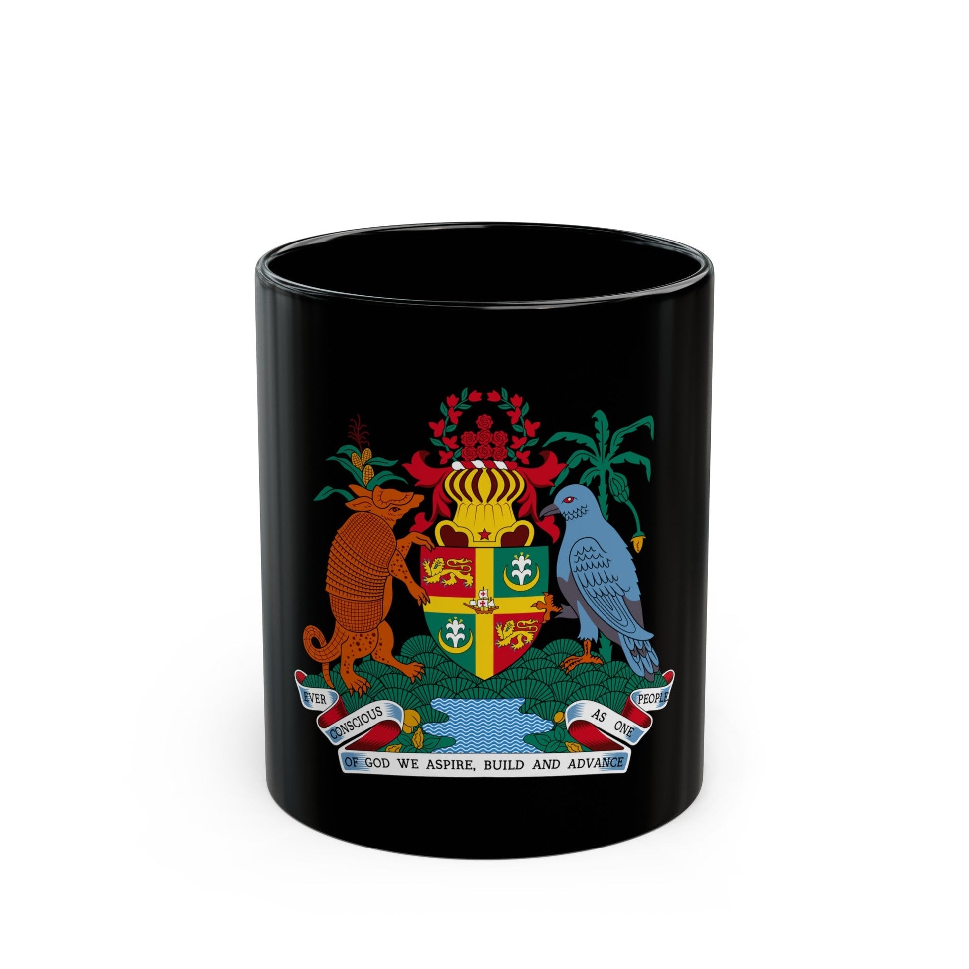 Coat of arms of Grenada - Black Coffee Mug-11oz-The Sticker Space