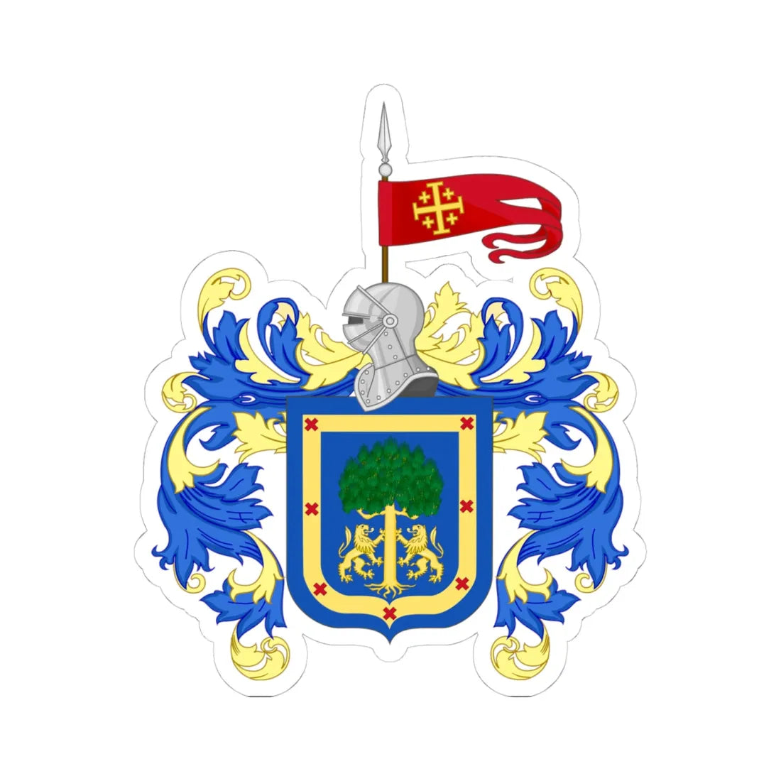 Coat of Arms of Guadalajara Mexico (Spain) (Coat of Arms) STICKER Vinyl Kiss-Cut Decal 4 Inch White - The Sticker Space