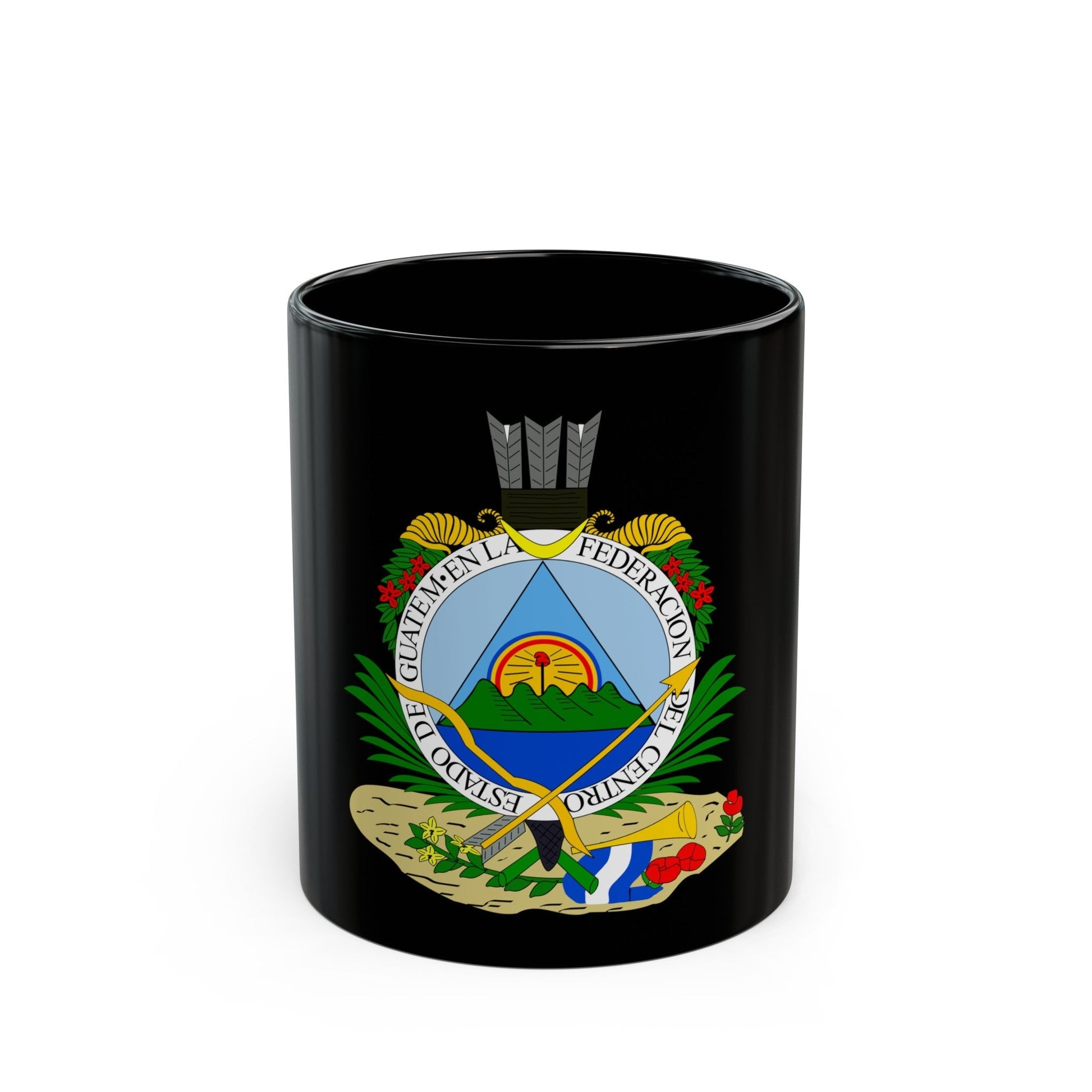 Coat of arms of Guatemala (1825-1843) - Black Coffee Mug-11oz-The Sticker Space