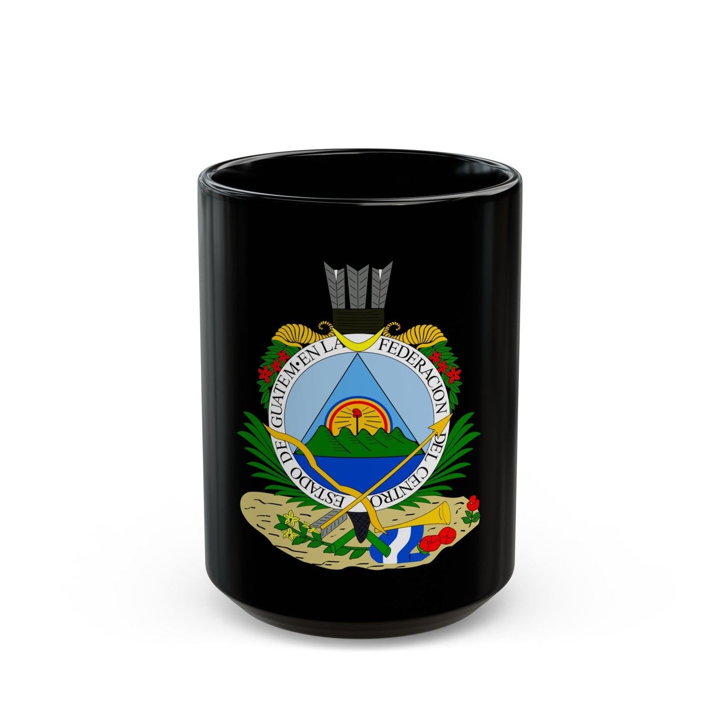 Coat of arms of Guatemala (1825-1843) - Black Coffee Mug-15oz-The Sticker Space