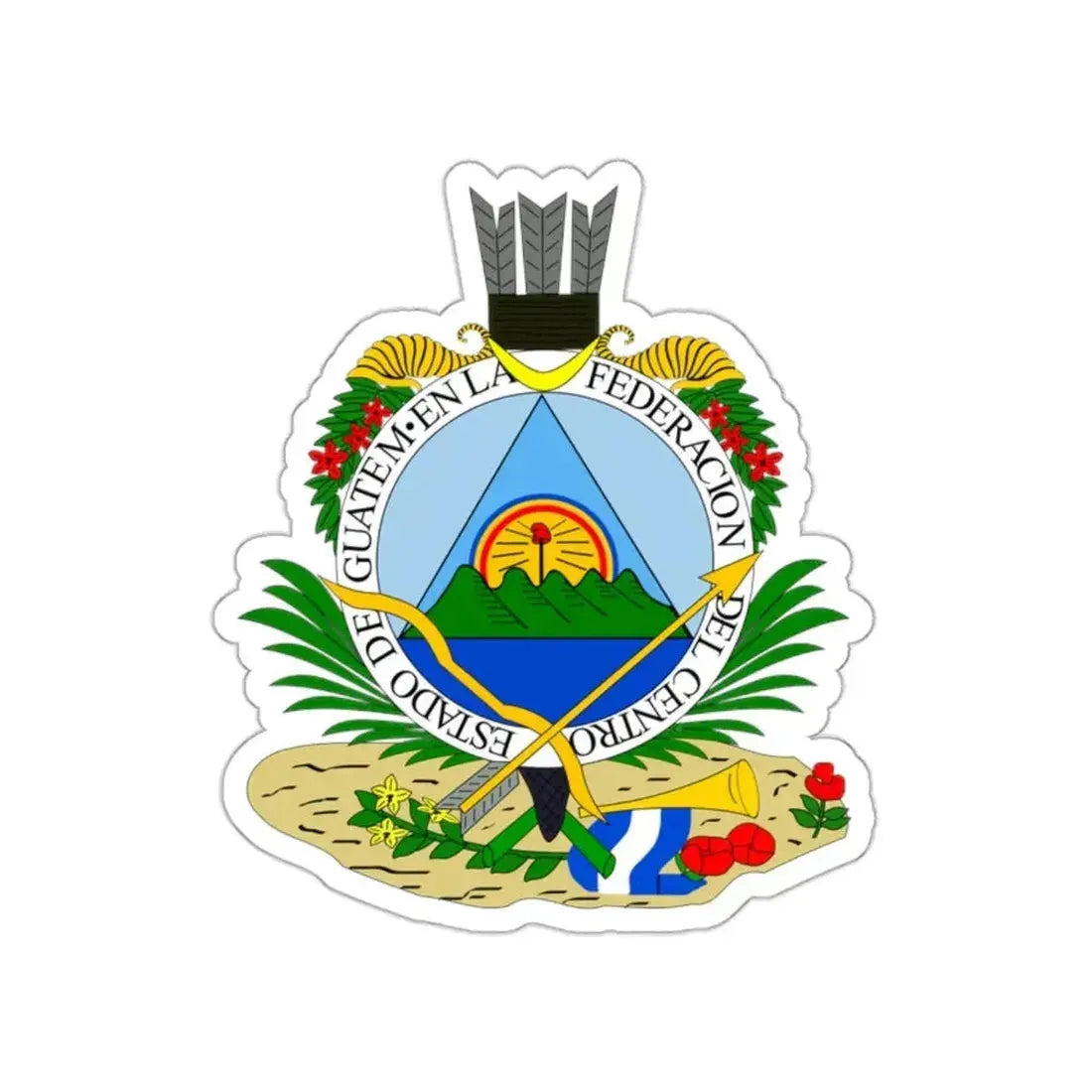 Coat of arms of Guatemala (1825-1843) STICKER Vinyl Die-Cut Decal - The Sticker Space