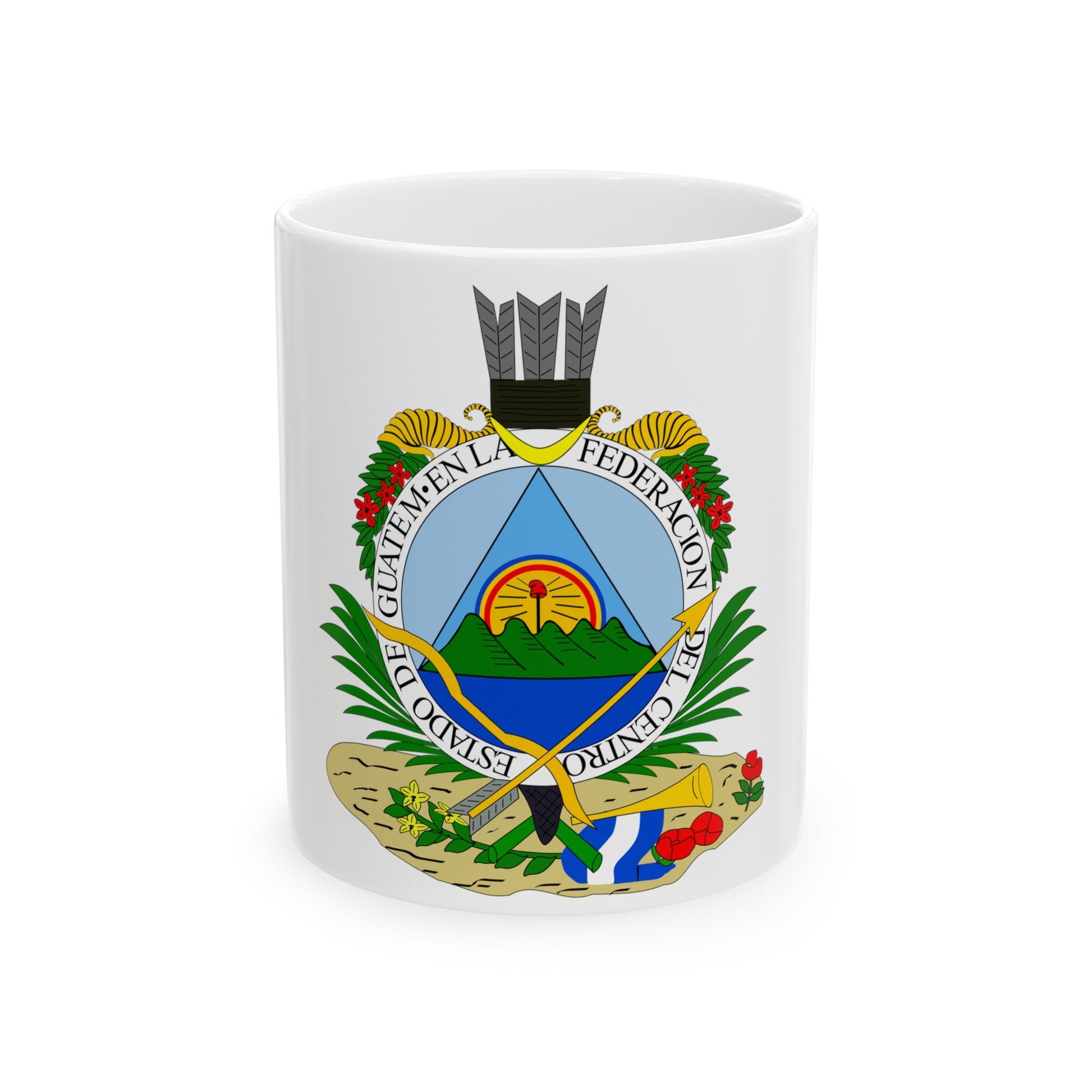 Coat of arms of Guatemala (1825-1843) - White Coffee Mug-11oz-The Sticker Space