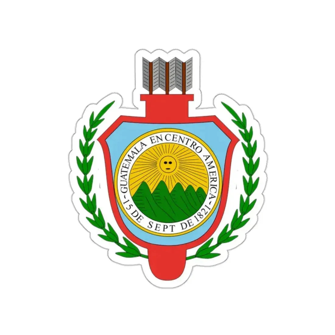 Coat of arms of Guatemala (1843-1851) STICKER Vinyl Die-Cut Decal 2 Inch - The Sticker Space
