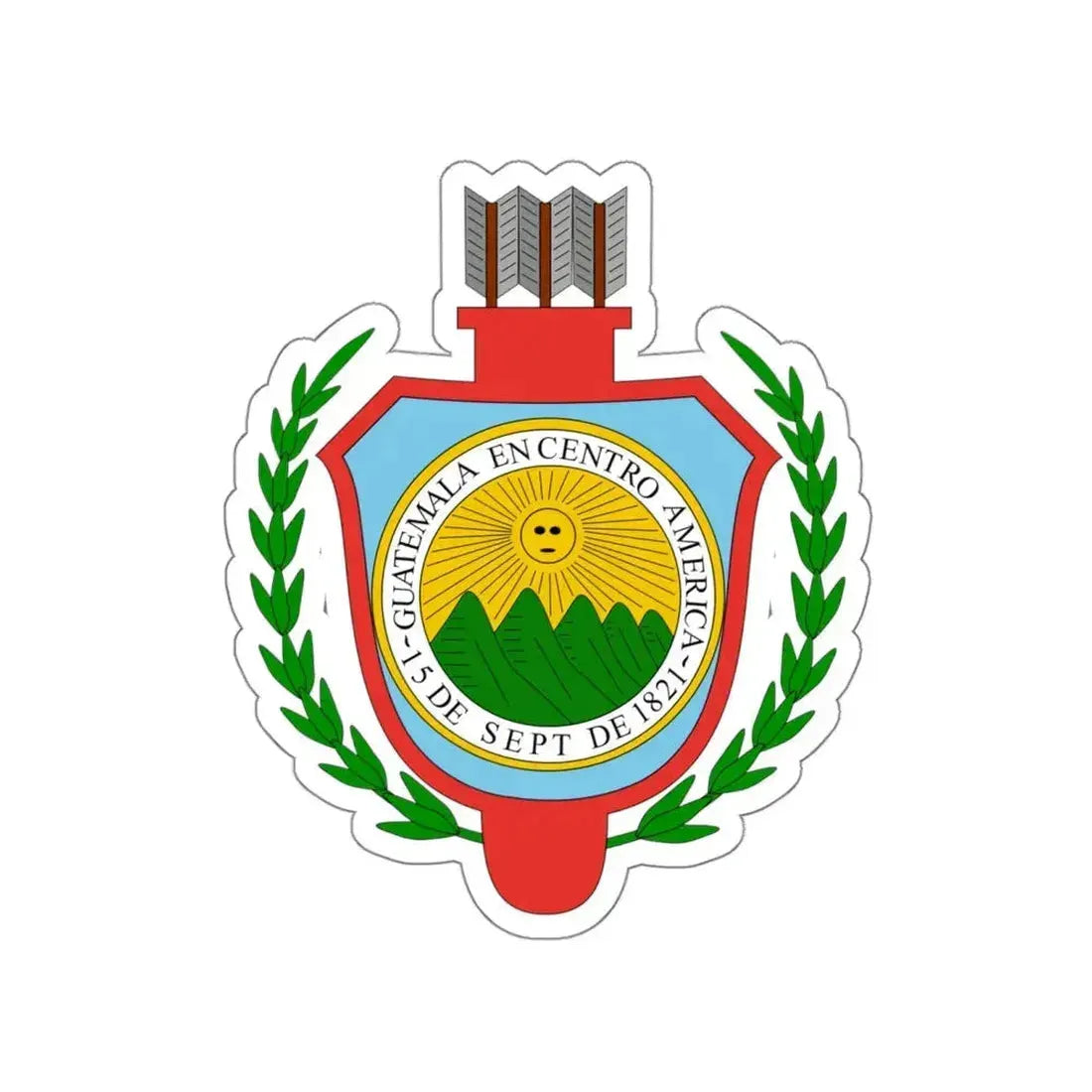 Coat of arms of Guatemala (1843-1851) STICKER Vinyl Die-Cut Decal 4 Inch - The Sticker Space