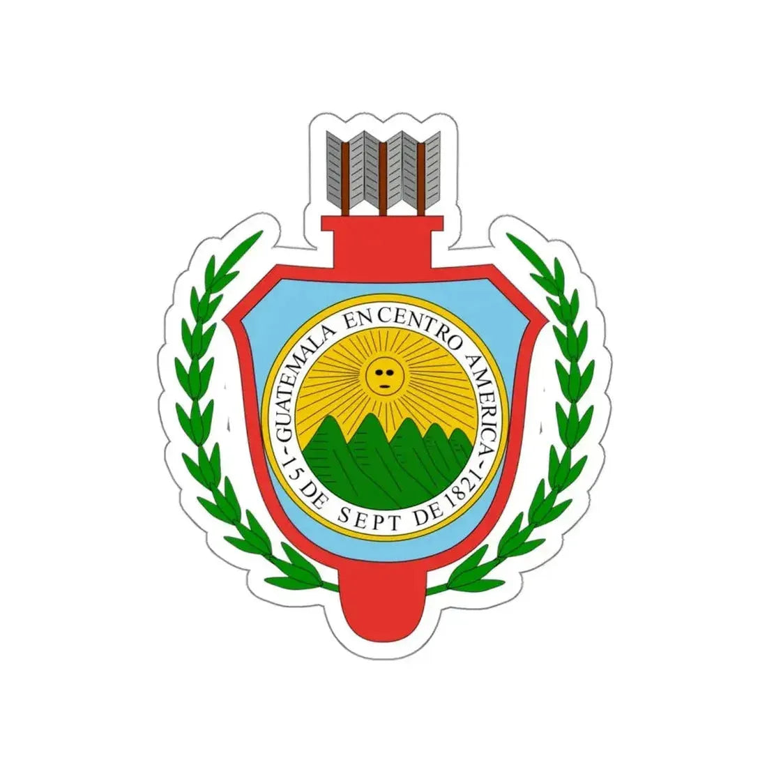 Coat of arms of Guatemala (1843-1851) STICKER Vinyl Die-Cut Decal - The Sticker Space