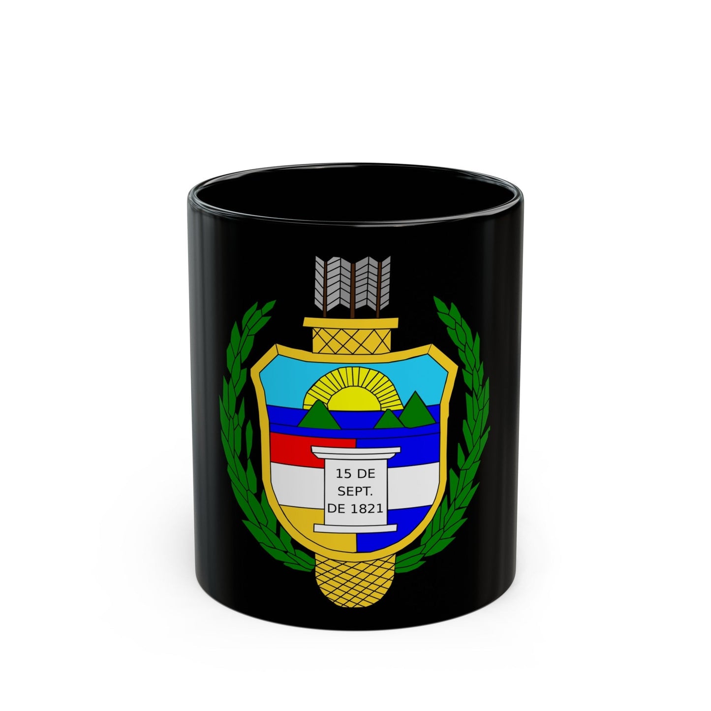 Coat of arms of guatemala (1851-1858) - Black Coffee Mug-11oz-The Sticker Space