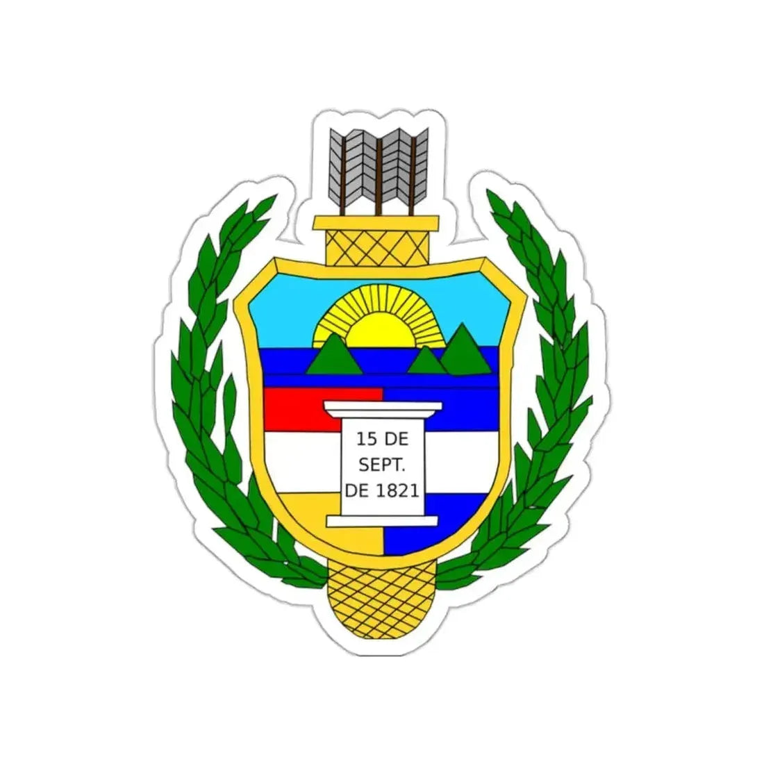 Coat of arms of guatemala (1851-1858) STICKER Vinyl Die-Cut Decal - The Sticker Space