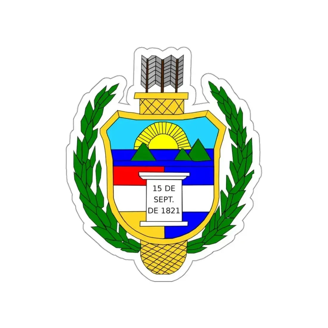 Coat of arms of guatemala (1851-1858) STICKER Vinyl Die-Cut Decal - The Sticker Space