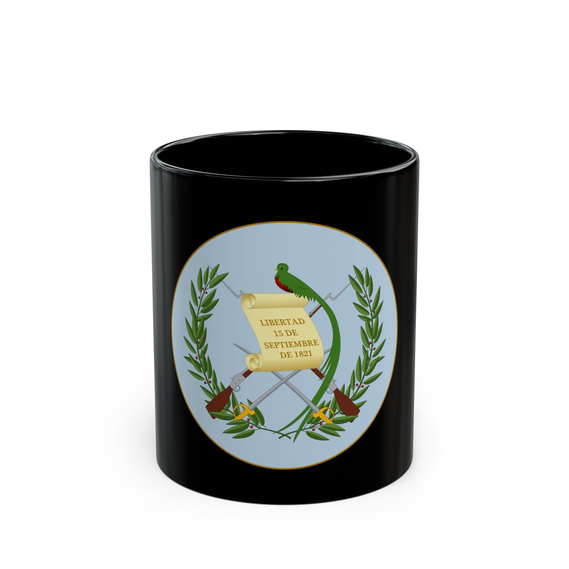 Coat of arms of Guatemala 2 - Black Coffee Mug-11oz-The Sticker Space