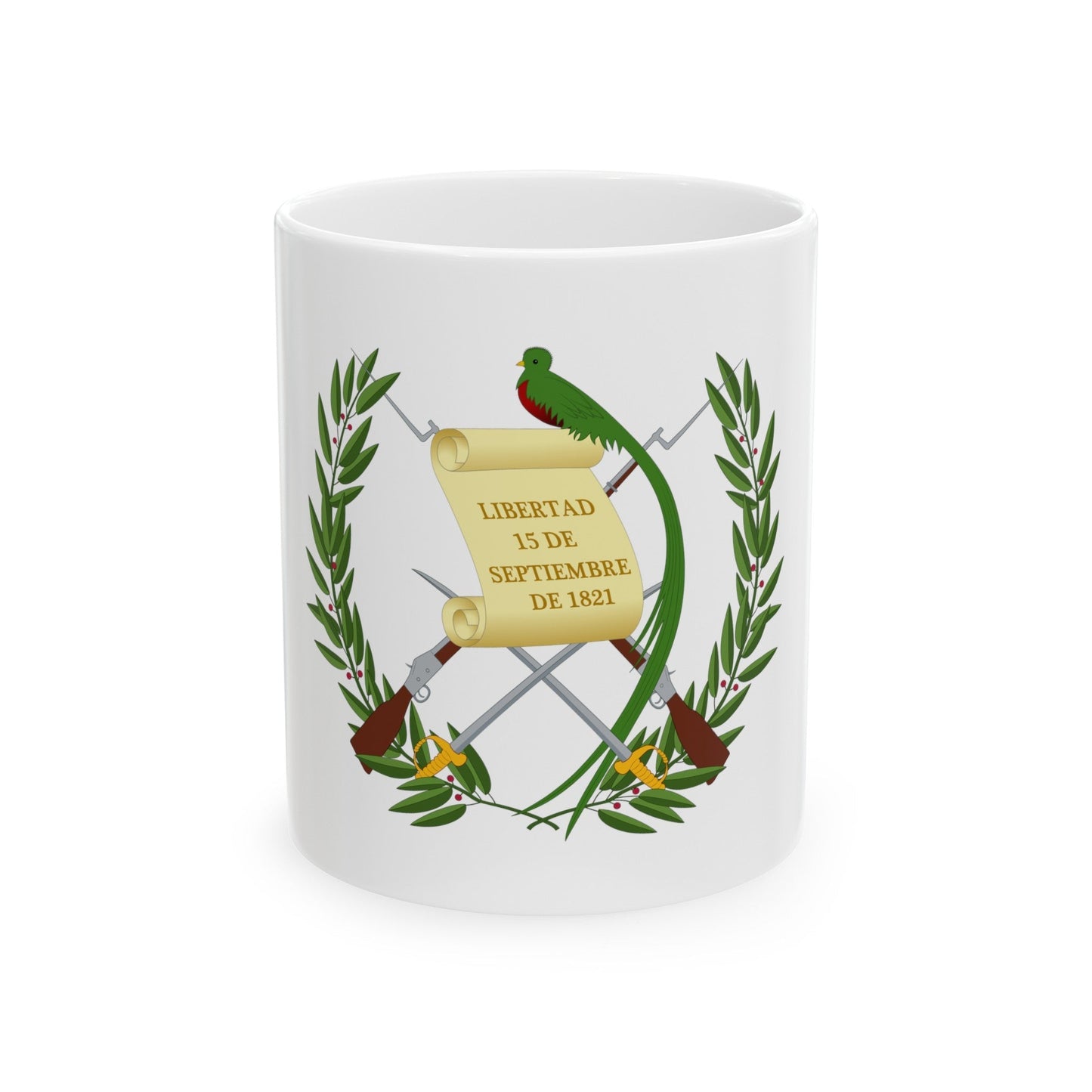 Coat of arms of Guatemala - White Coffee Mug-11oz-The Sticker Space