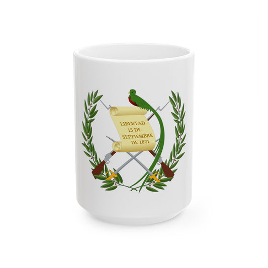 Coat of arms of Guatemala - White Coffee Mug-15oz-The Sticker Space