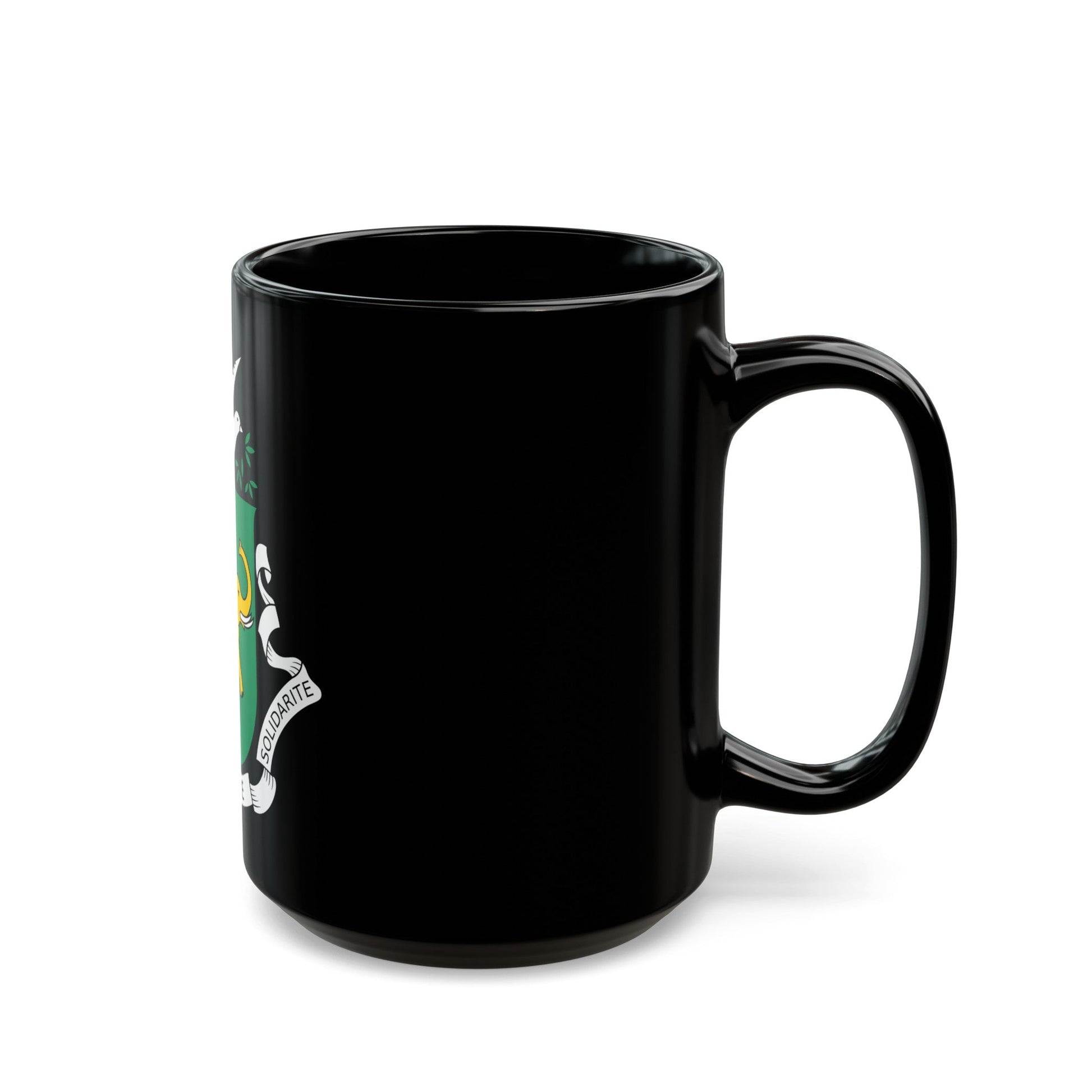 Coat of arms of Guinea 1958-1984 - Black Coffee Mug-The Sticker Space