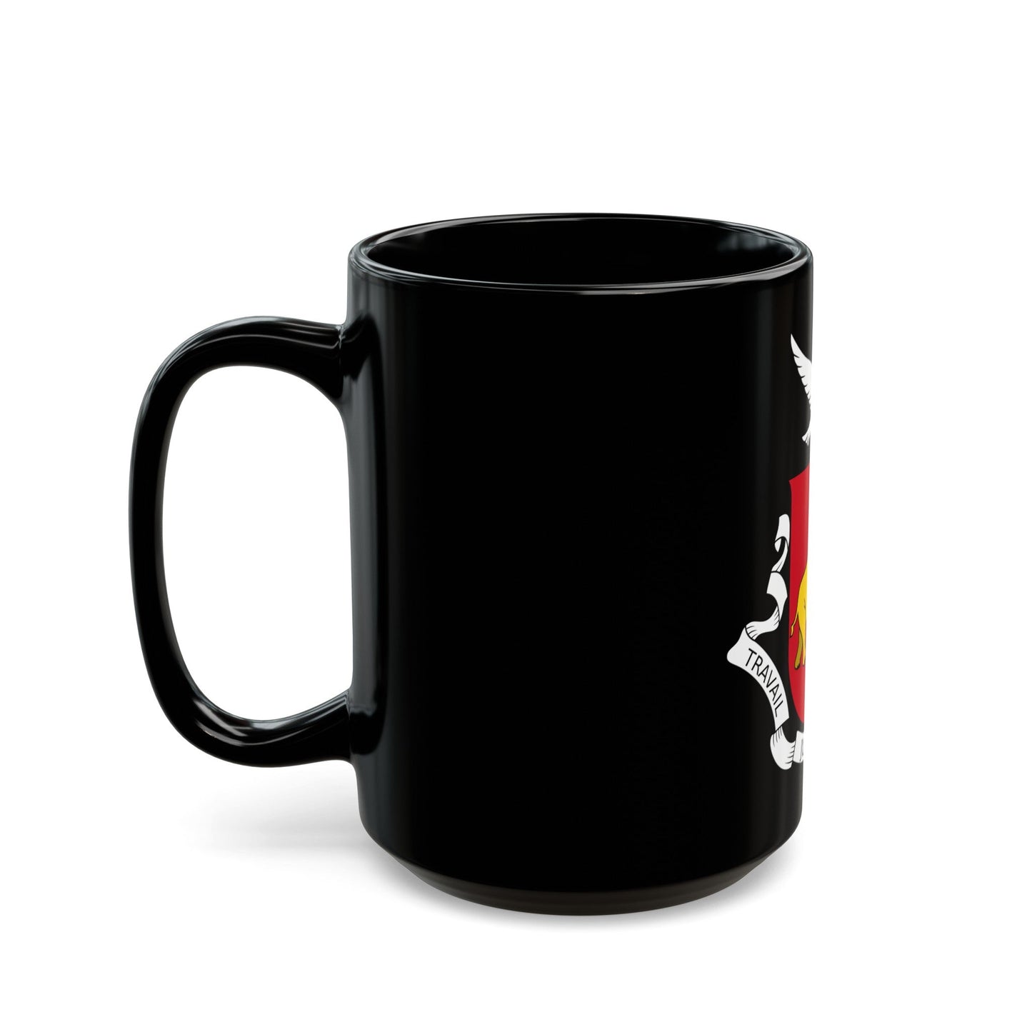 Coat of arms of Guinea 1958-1984 - Black Coffee Mug-The Sticker Space