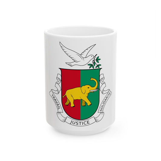 Coat of arms of Guinea 1958-1984 - White Coffee Mug-15oz-The Sticker Space