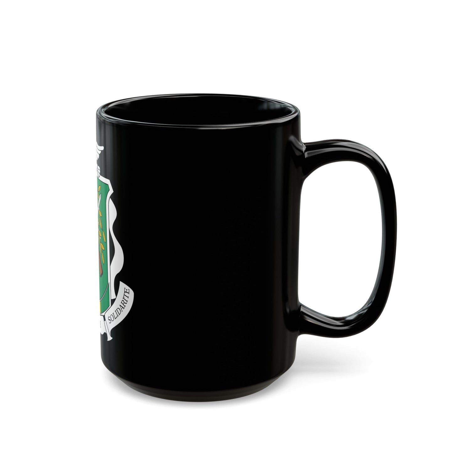 Coat of arms of Guinea 1984-1992 - Black Coffee Mug-The Sticker Space