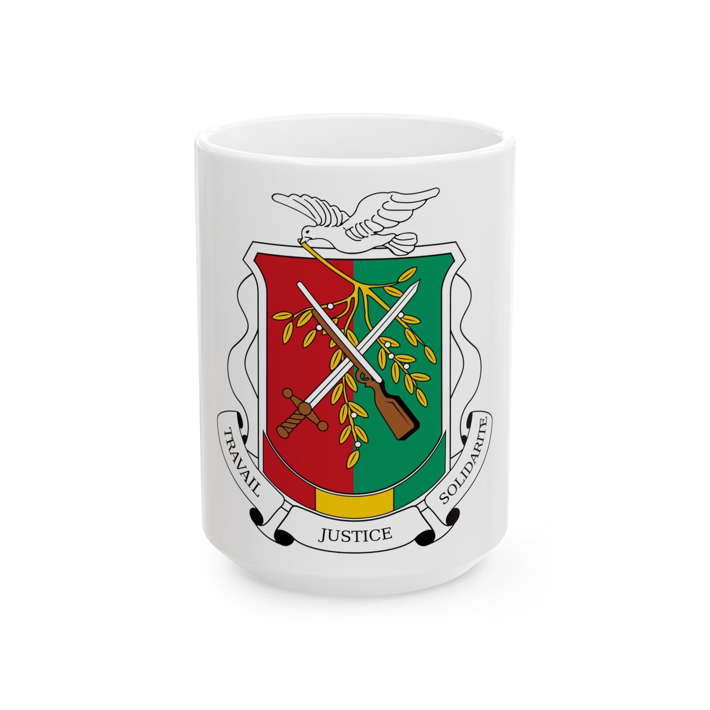 Coat of arms of Guinea 1984-1992 - White Coffee Mug-15oz-The Sticker Space