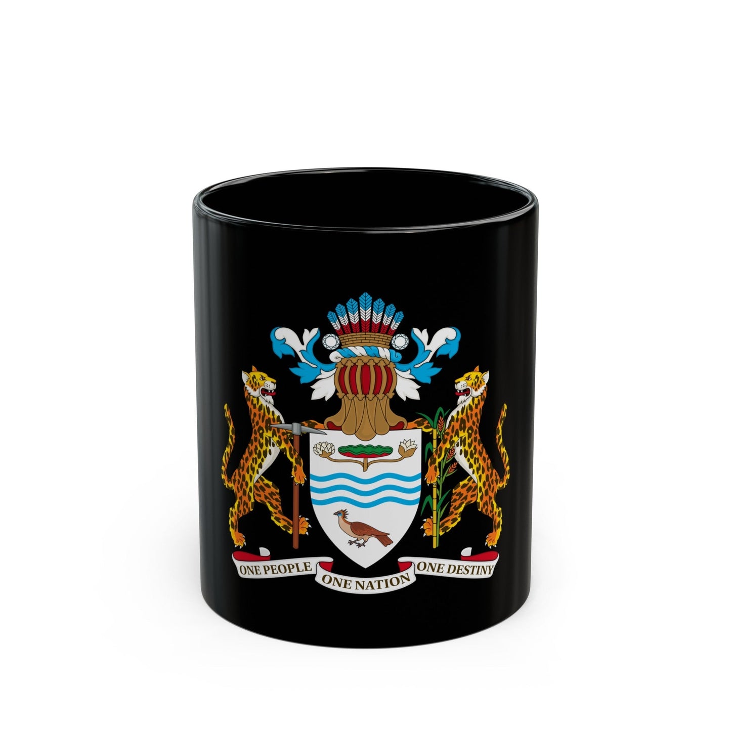 Coat of arms of Guyana - Black Coffee Mug-11oz-The Sticker Space