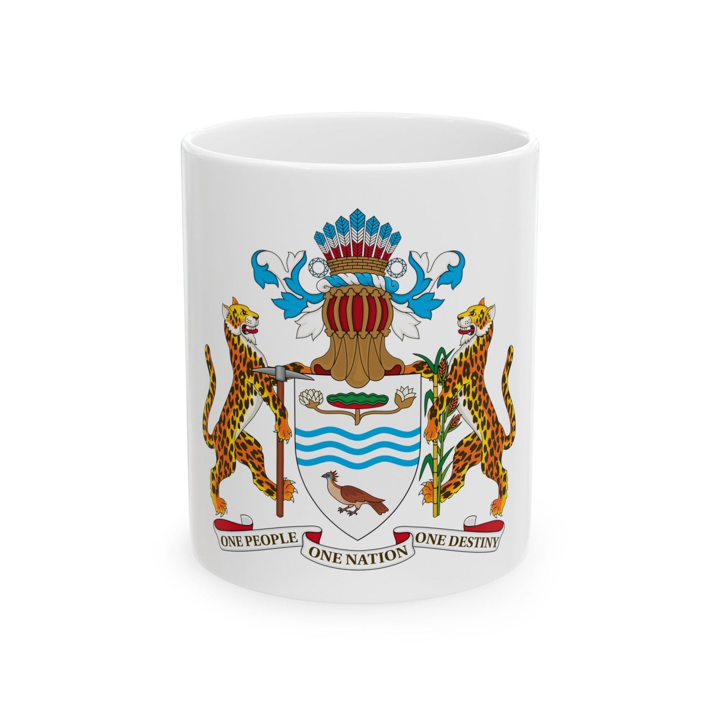 Coat of arms of Guyana - White Coffee Mug-11oz-The Sticker Space