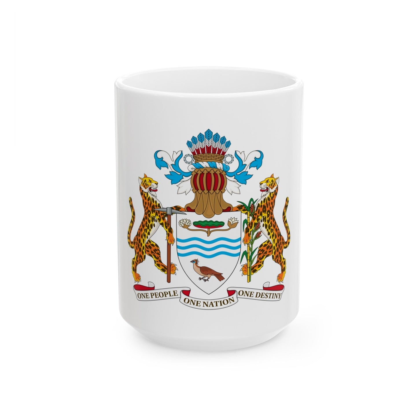 Coat of arms of Guyana - White Coffee Mug-15oz-The Sticker Space